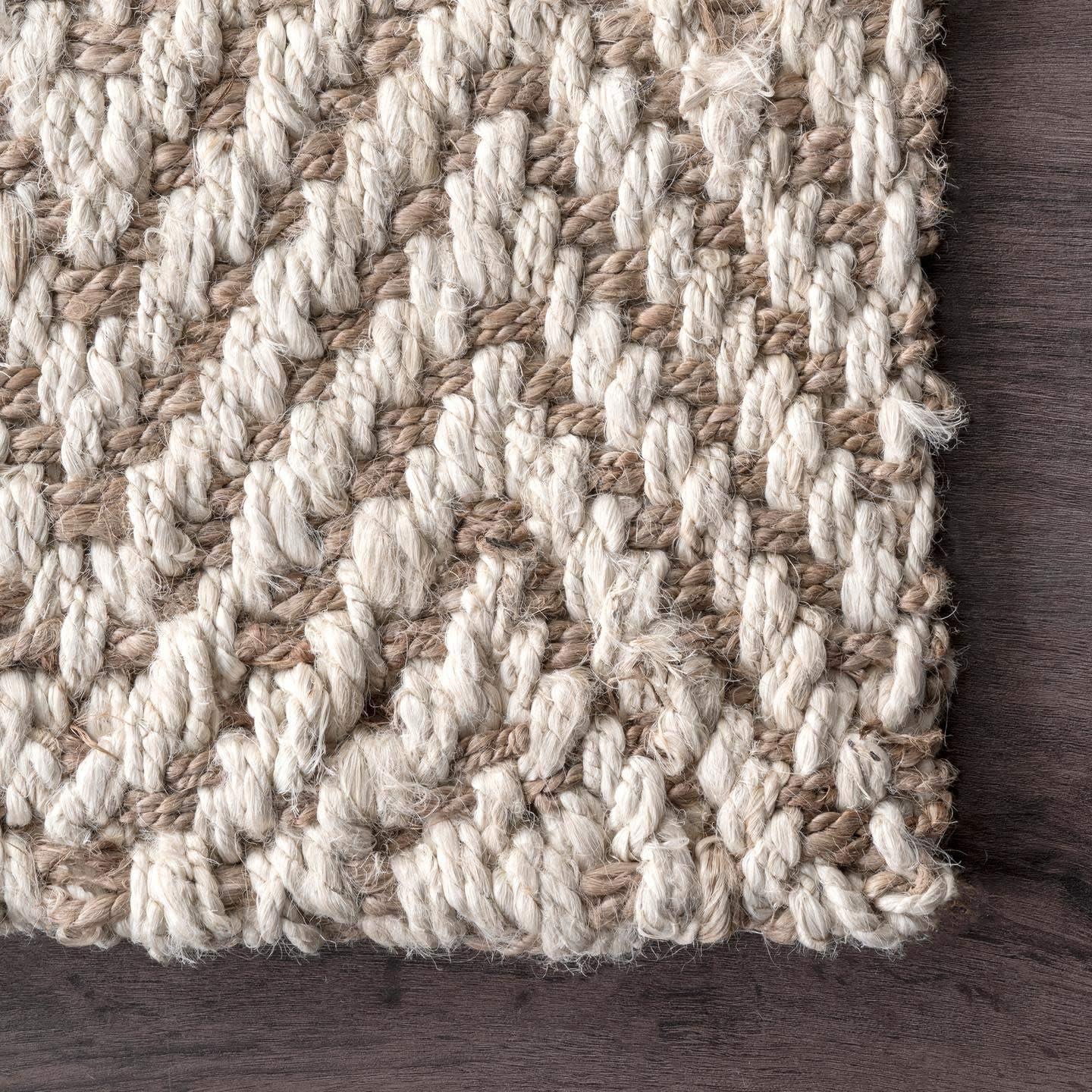 nuLOOM Vania Chevron Jute Area Rug, 5' x 8', Off White