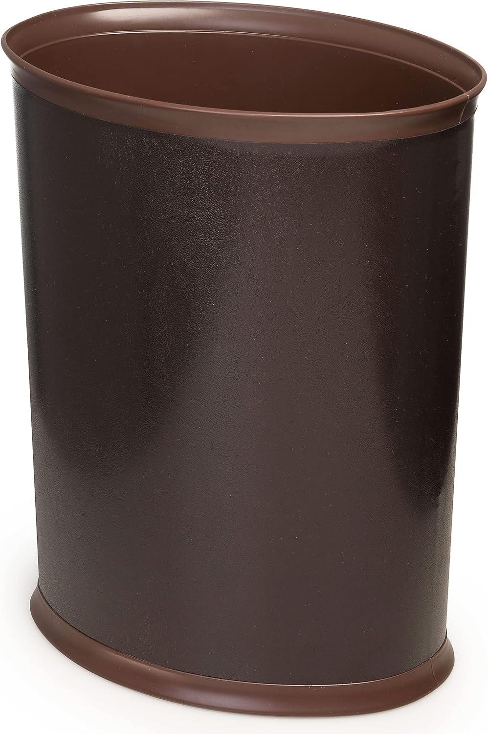 Made in USA 5-Gallon Brown Sleek and Stylish Vinyl Waste Basket (10.25” X 12.5”)