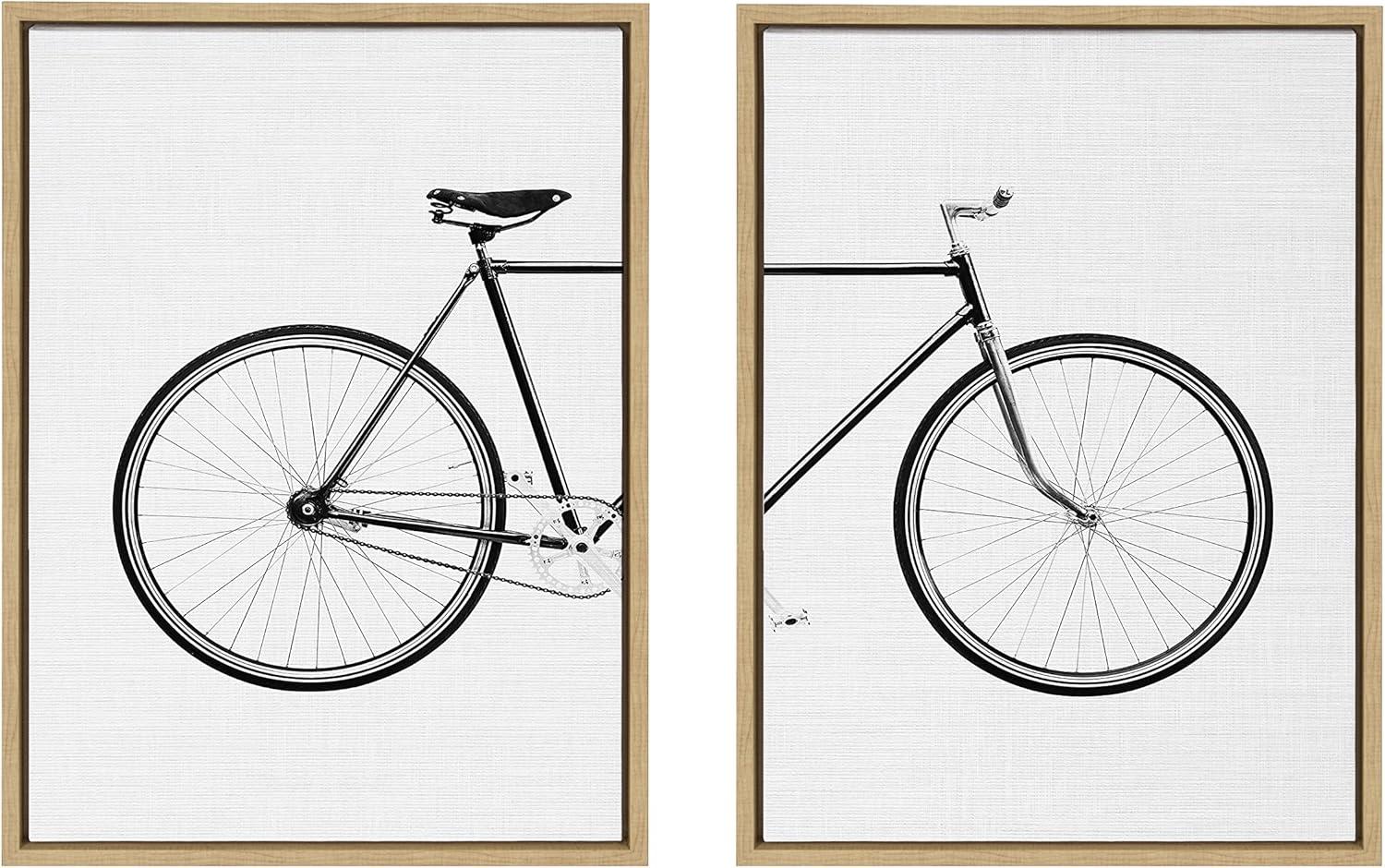 Kate and Laurel Sylvie Bicycle Framed Canvas by Simon Te of Tai Prints