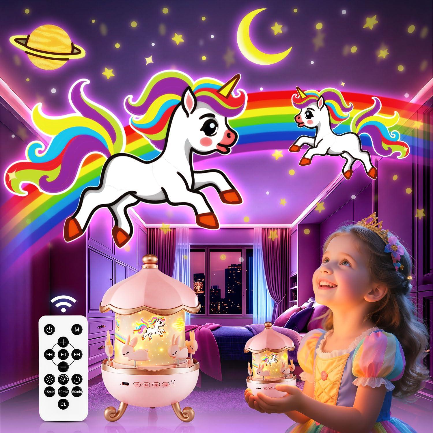 One Fire Night Light Projector, 15 Sound Machine Star Projector for Kids Room,15 Films Star Light Projector 3-9 Year Old Girl Gifts Toys,Brightness Baby Night Lights for Nursery Kawaii TIK Tok Trend