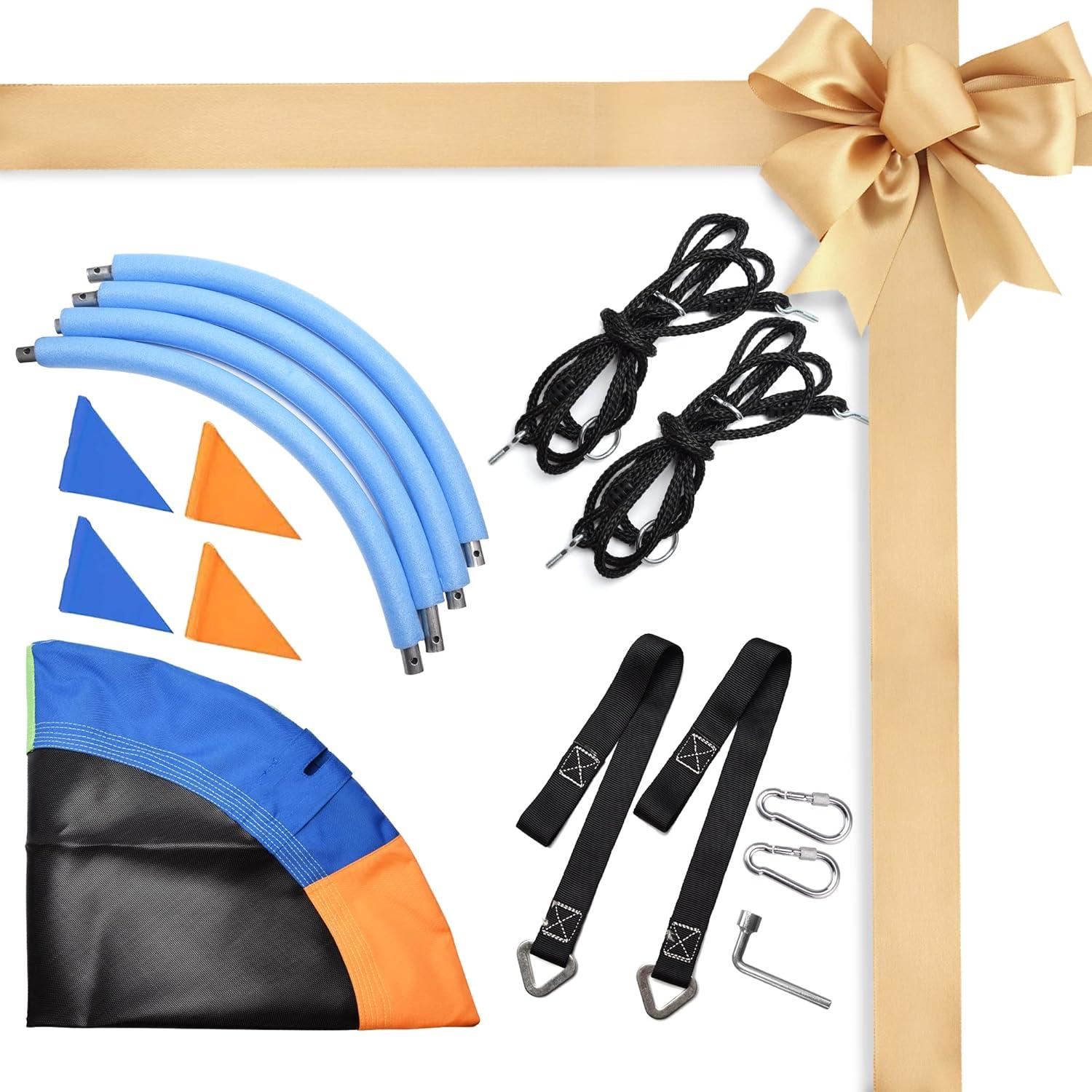 PACEARTH 40 Inch Saucer Tree Swing Flying 900lb Weight Capacity 2 Added Hanging Straps Adjustable Multi-Strand Ropes Colorful Safe and Durable Swing Seat for Children