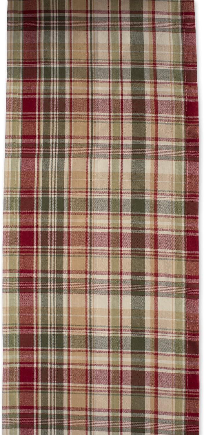 DII Give Thanks Plaid Table Runner, 72 x 14", 100% Cotton