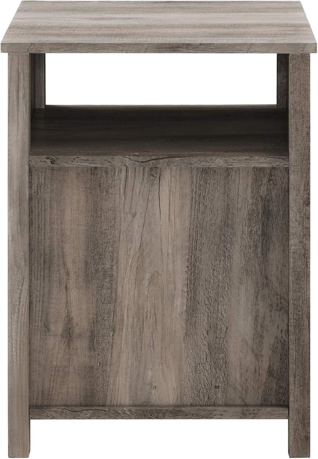 Walker Edison Craig 18" Grooved Door Engineered Wood Nightstand in Gray Wash