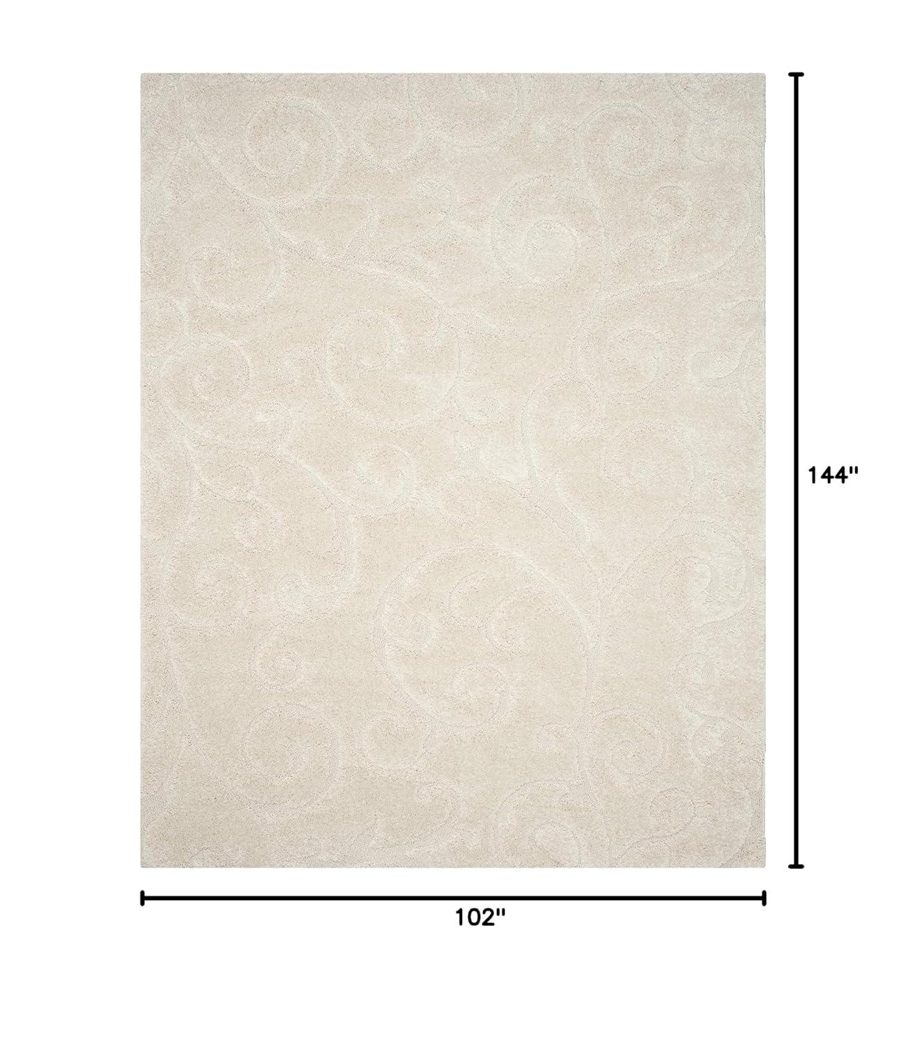 SAFAVIEH Florida Doug Floral Vines Shag Area Rug, Cream, 8'6" x 12'
