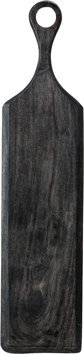 Black Acacia Wood Round Handle Cutting Board