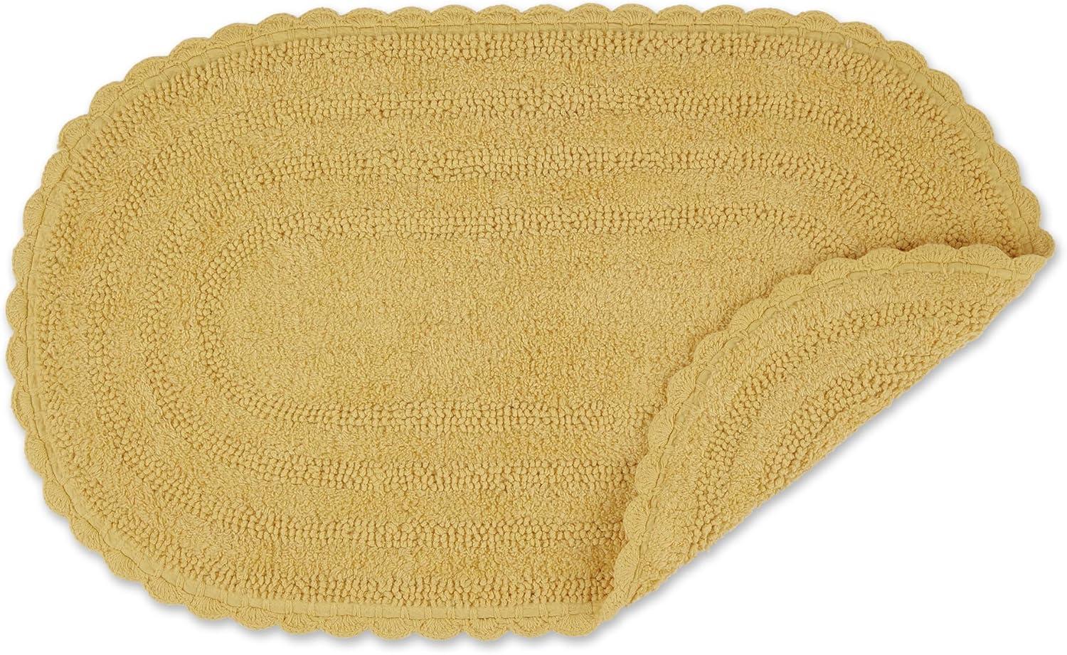 Design Imports Yellow Large Oval Crochet Bath Mat