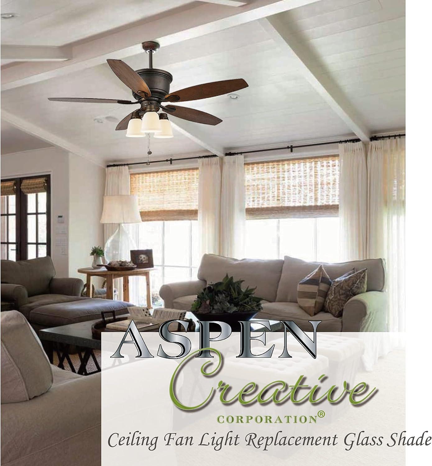 Aspen Creative Corporation 4.5'' H Glass Bell Ceiling Fan Fitter Shade (Set of 4)
