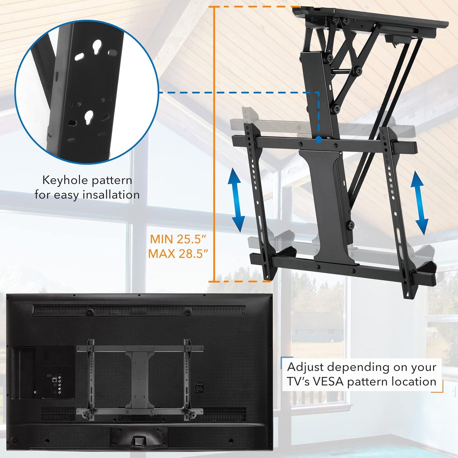 Mount-it Mount-It Black Motorized Ceiling Mount for Screens Holds up to 77 Lb. lbs