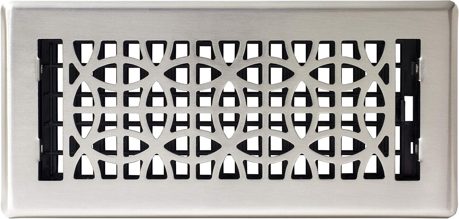 Eclipse Brushed Nickel 4" x 10" Steel Floor Register