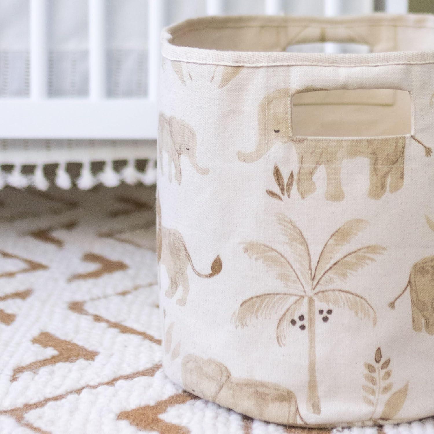 Safari Animal Beige Cotton Nursery Storage Bin