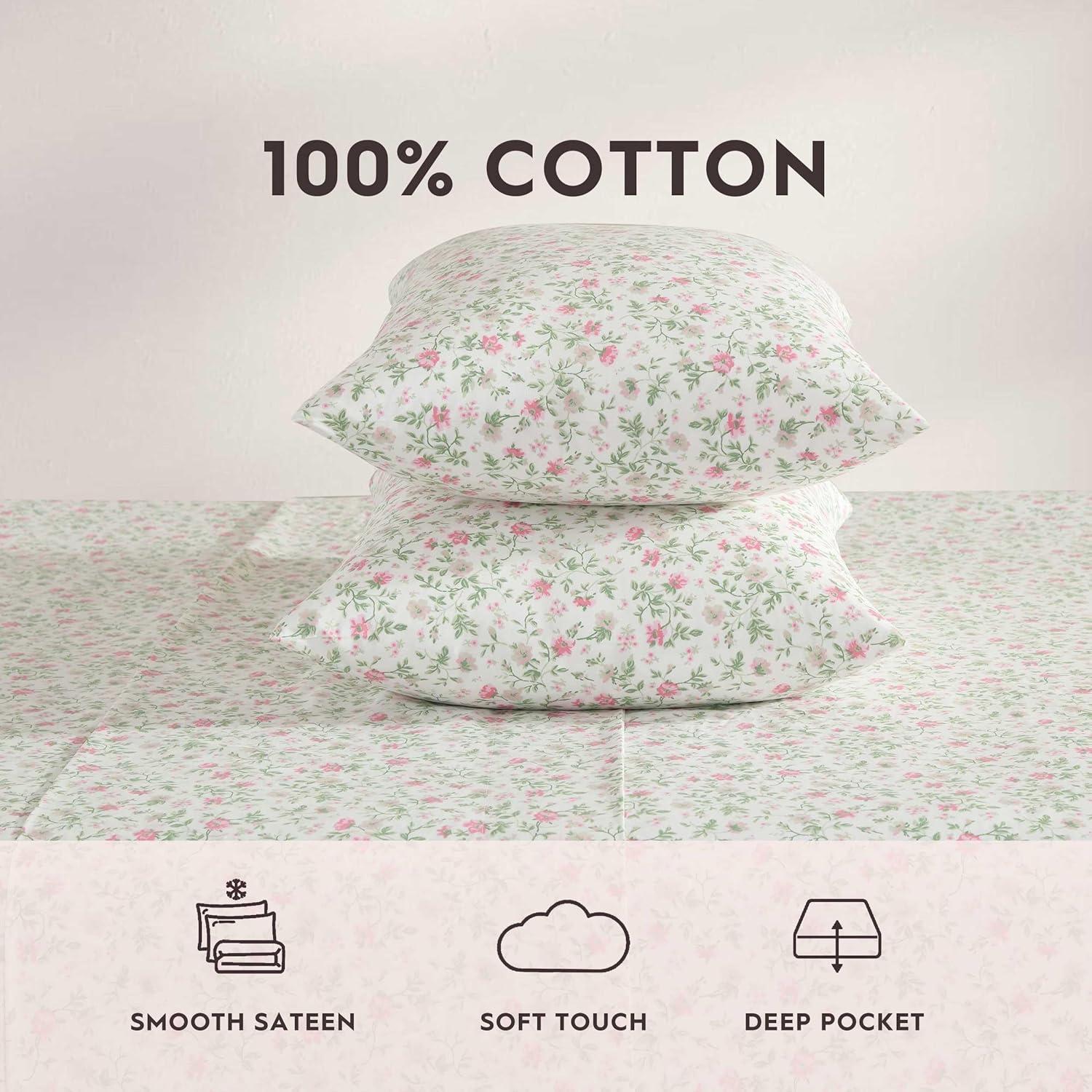 Laura Ashley Printed Cotton Percale Sheet Set