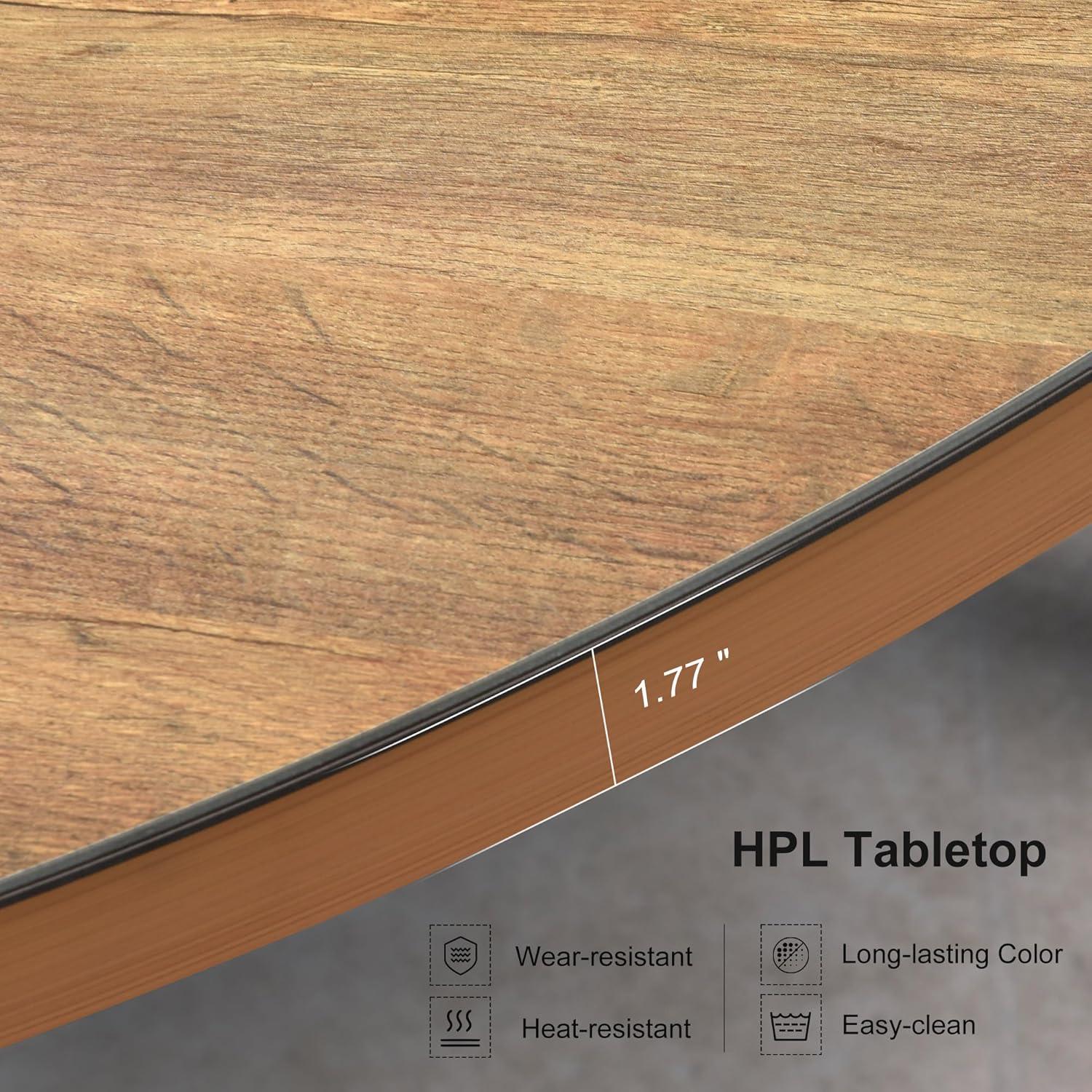 PURPLE LEAF 7 Pieces Patio Dining Set Aluminum Rectangular Table and Wicker Chairs with Cushions for Kitchen Porch Garden Modern Outdoor Furniture Sets, Beige and Dark Grey