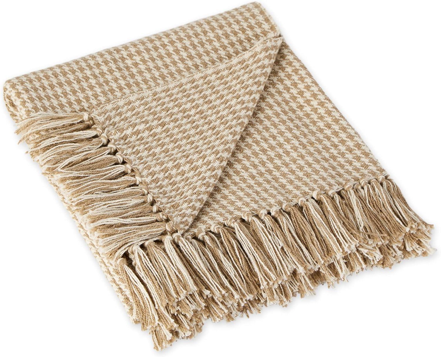 Chic Cotton Sherpa-Lined Throw Blanket 50x60" - Machine Washable