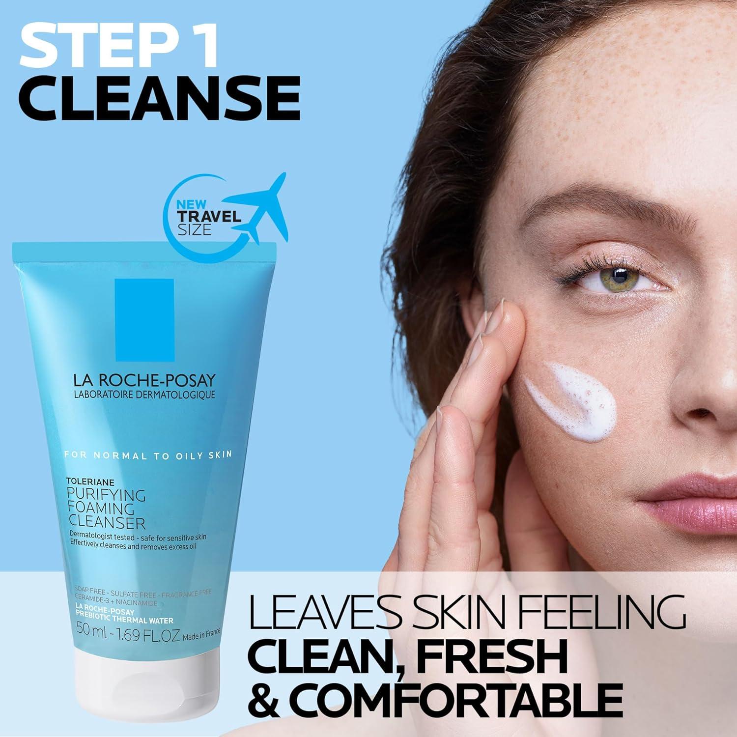 La Roche-Posay Travel Size Skin Care Set with Moisturizer and Cleanser