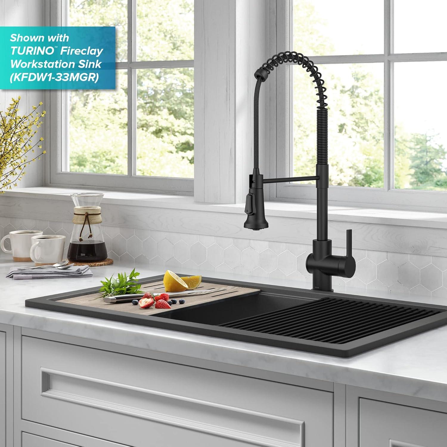 KRAUS Britt Touchless Sensor Commercial Single Handle Pull Down Kitchen Faucet