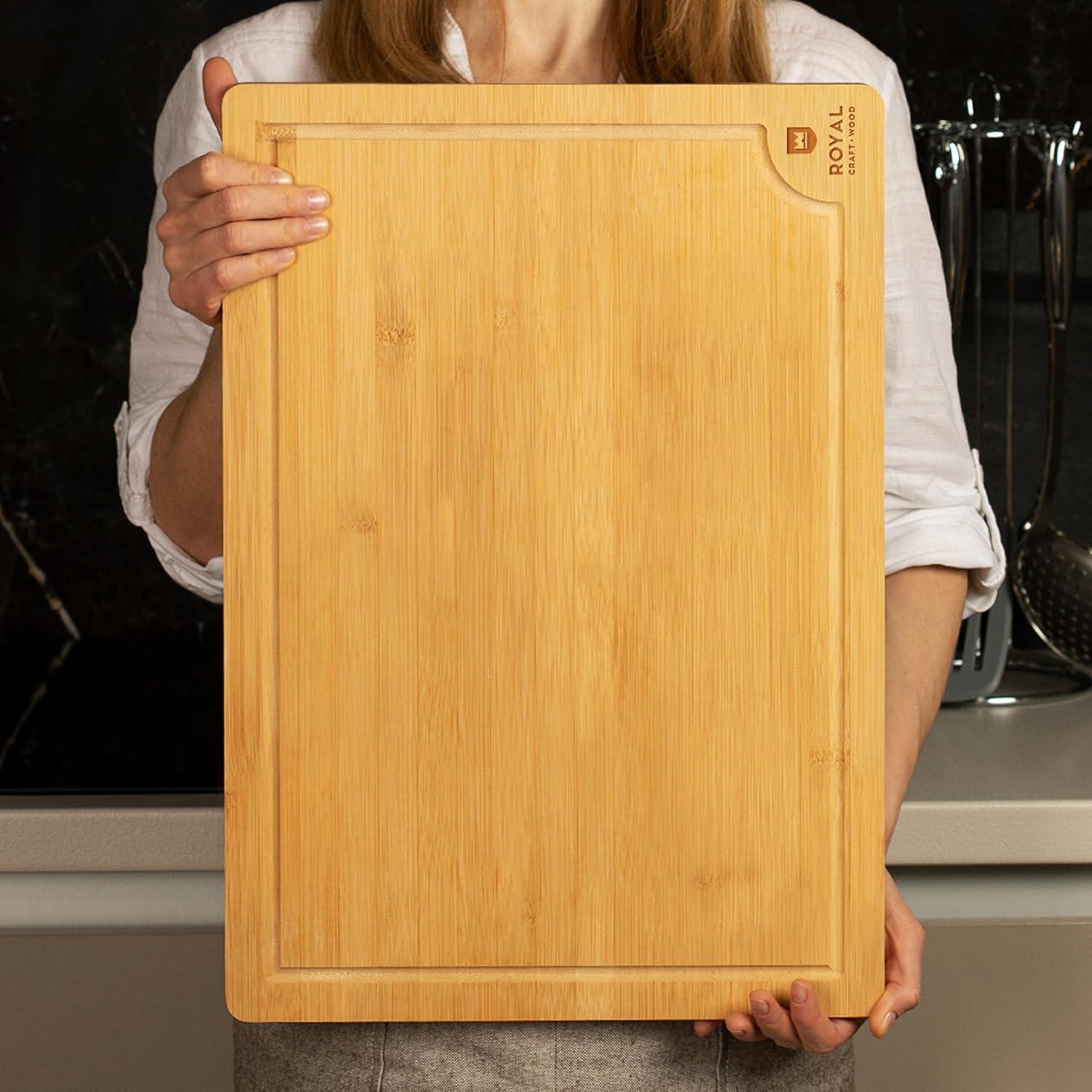 Royal Craft Wood Bamboo Cutting Board (XXL, 20”x14”)