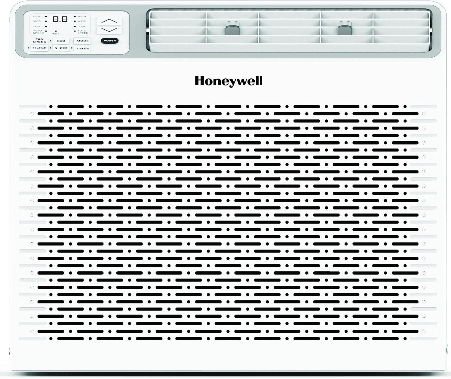 Honeywell 8,000 BTU Digital Window Air Conditioner, Remote, LED Display, 4 Modes, Eco, 350 sq ft Coverage