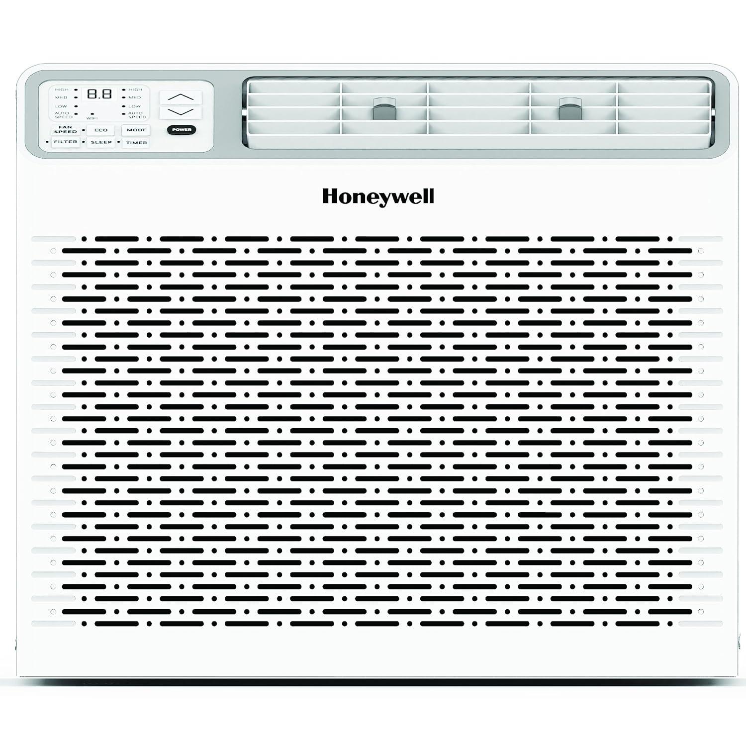 Honeywell 8,000 BTU Digital Window Air Conditioner, Remote, LED Display, 4 Modes, Eco, 350 sq ft Coverage