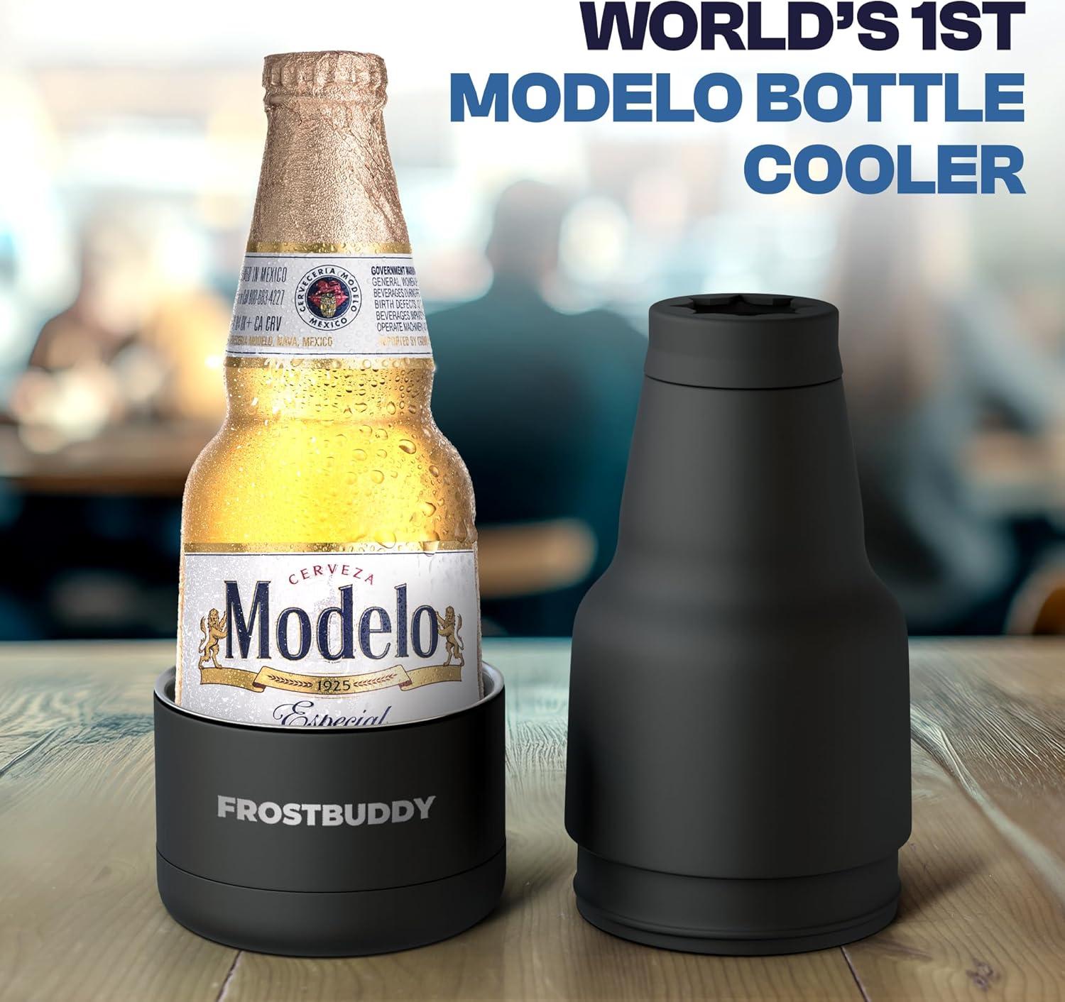Frost Buddy - Modelo Beer Cooler Bottle - Beer Cooler - Double Wall Vacuum Insulated for Ice Cold Beer - Stainless Steel (Mexico)