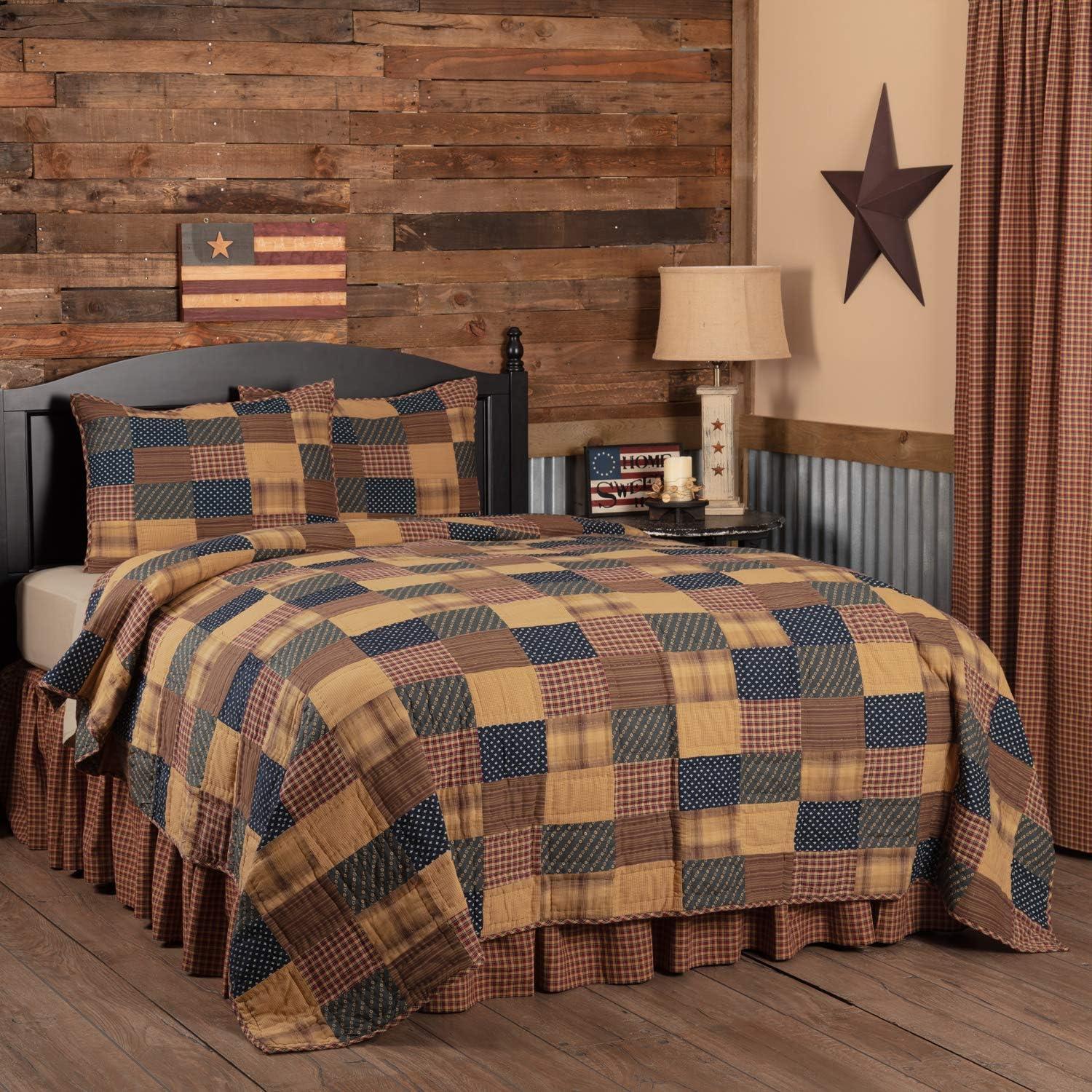 Patriotic American Traditional Cotton Patchwork Quilt Set