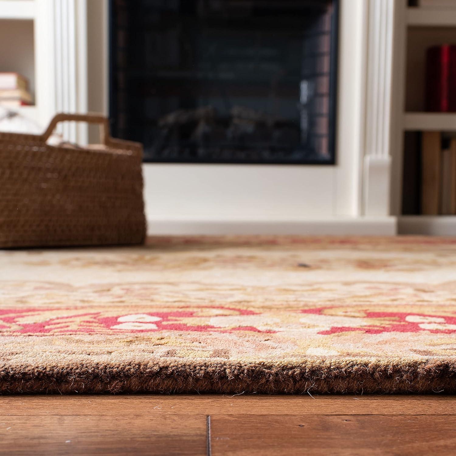 Empire Collection Light Gold and Red Wool Runner Rug