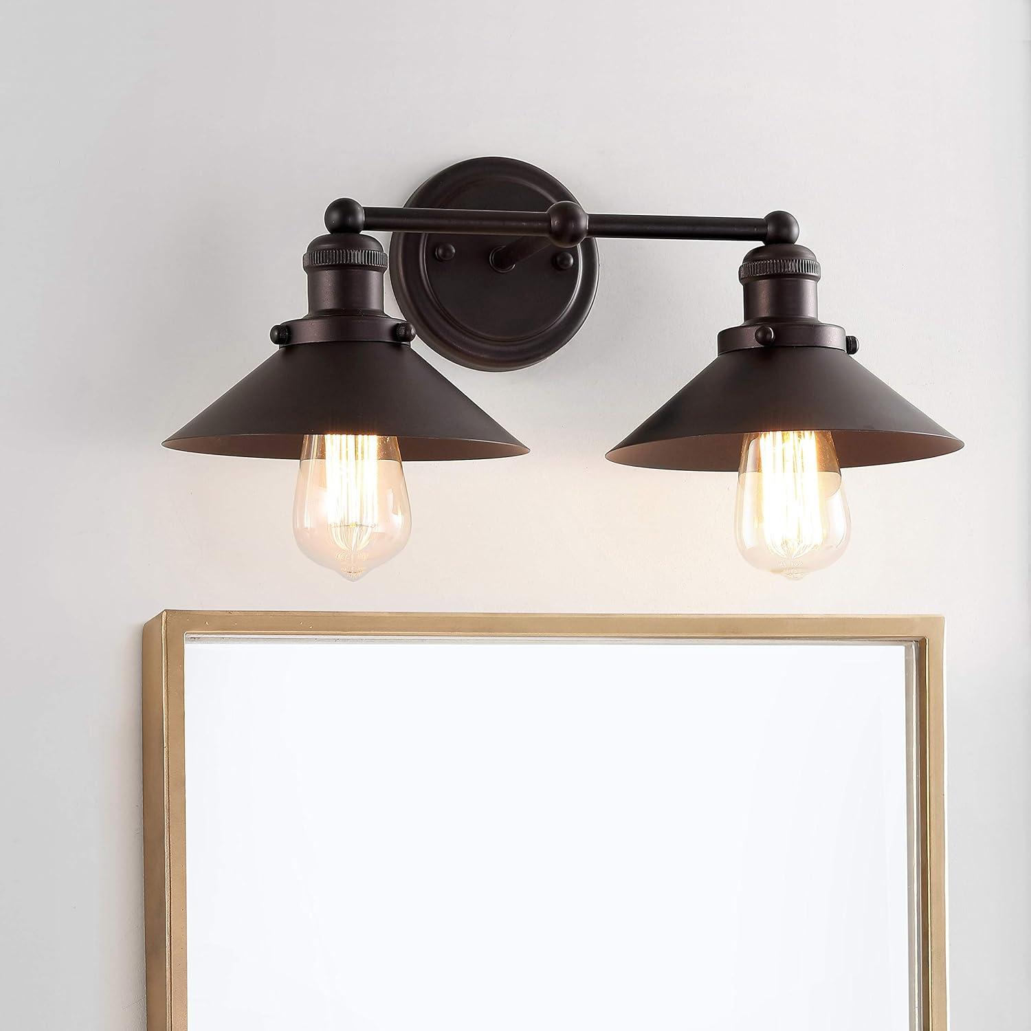 July 17.5" 2-light Metal Vanity Light, Oil Rubbed Bronze