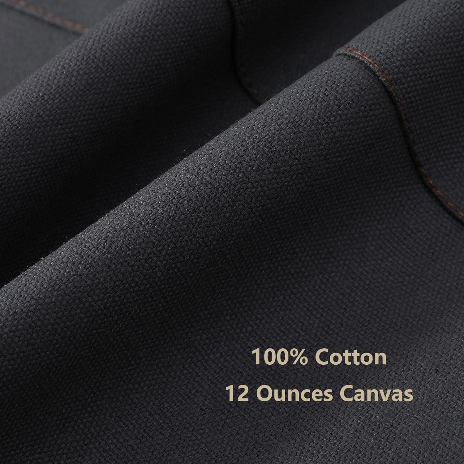 AFUN Chef Aprons for Men Women with Large Pockets, Cotton Canvas Cross Back Heavy Duty Adjustable Work Apron, Size M to XXL(Grey)