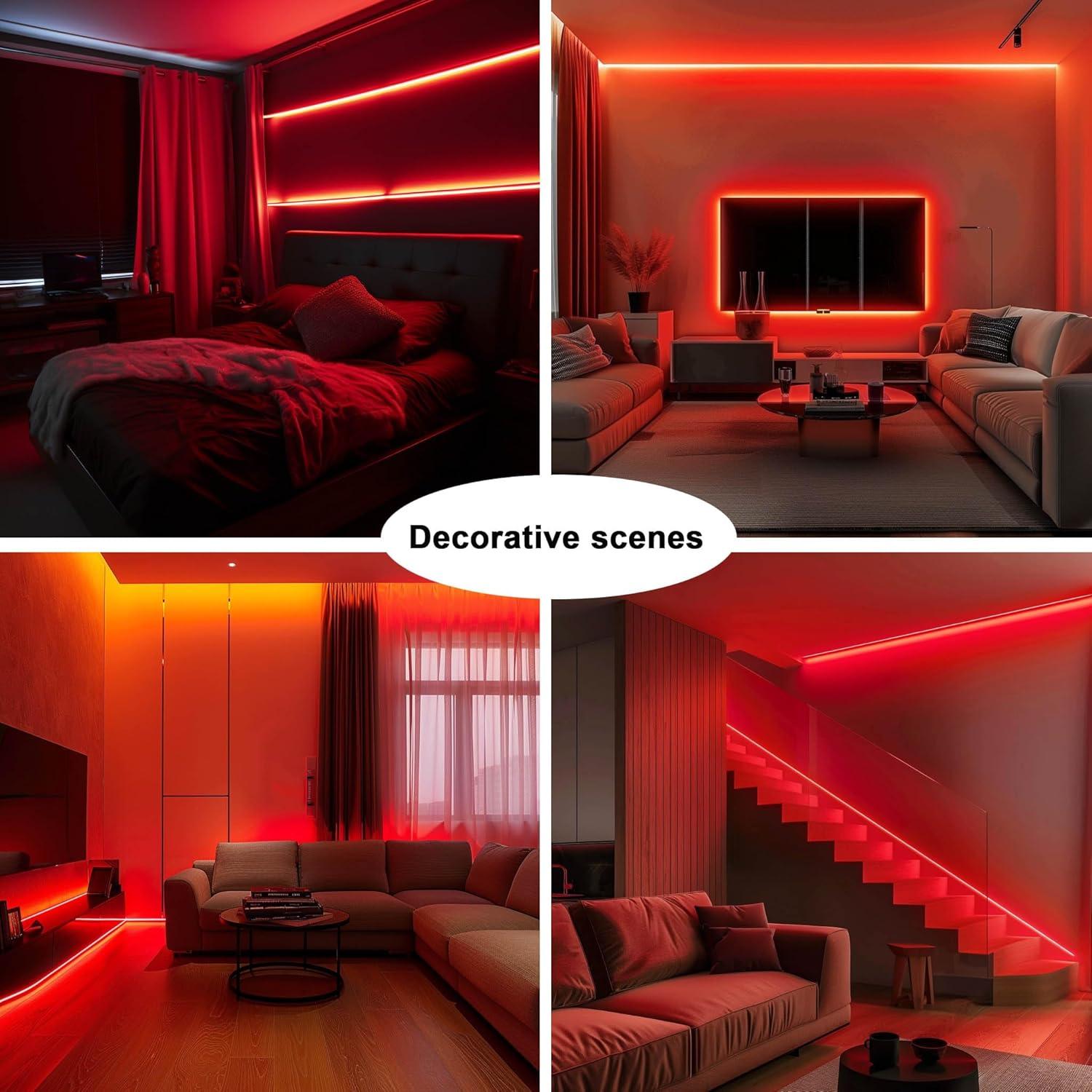 12V COB LED Strip Light Daylight White 5000K Waterproof IP65 480LEDs/M Super Bright 4000Lm CRI>90 16.4ft/5M Dotless High Density Cuttable Flexible for Cabinet Home DIY Lighting Projects