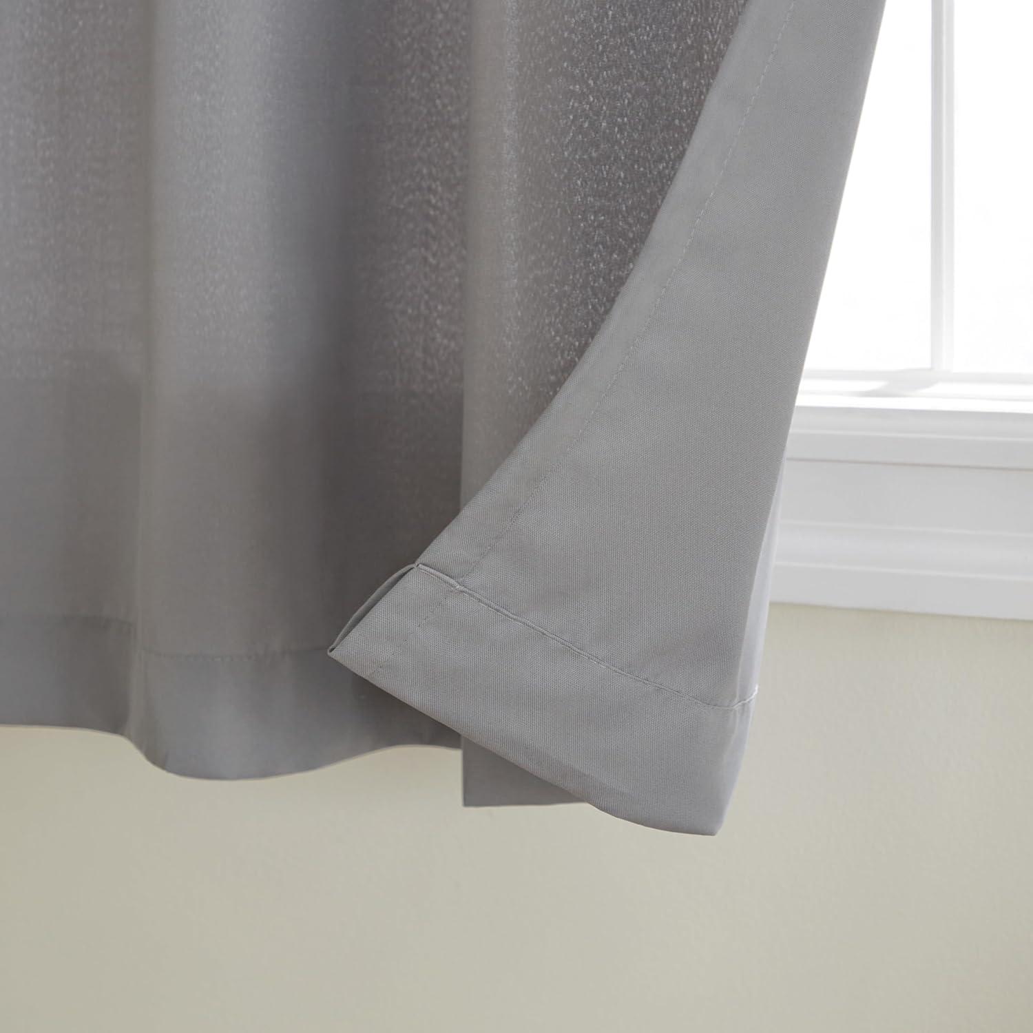 Set of 2 (84"x54") Outdoor Solid Cabana Grommet Top Light Filtering Curtain Panel Gray - Exclusive Home: Weather-Resistant Patio Drapes