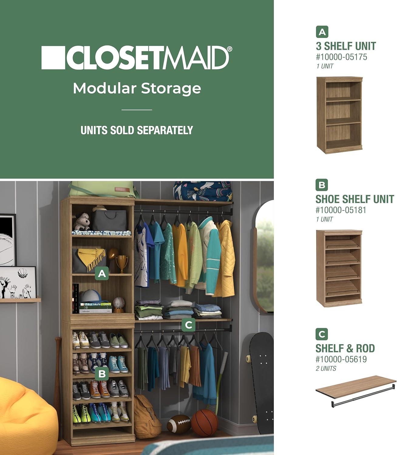 Modular Storage 21.38" W Shoe Shelf Unit with 4 Shelves
