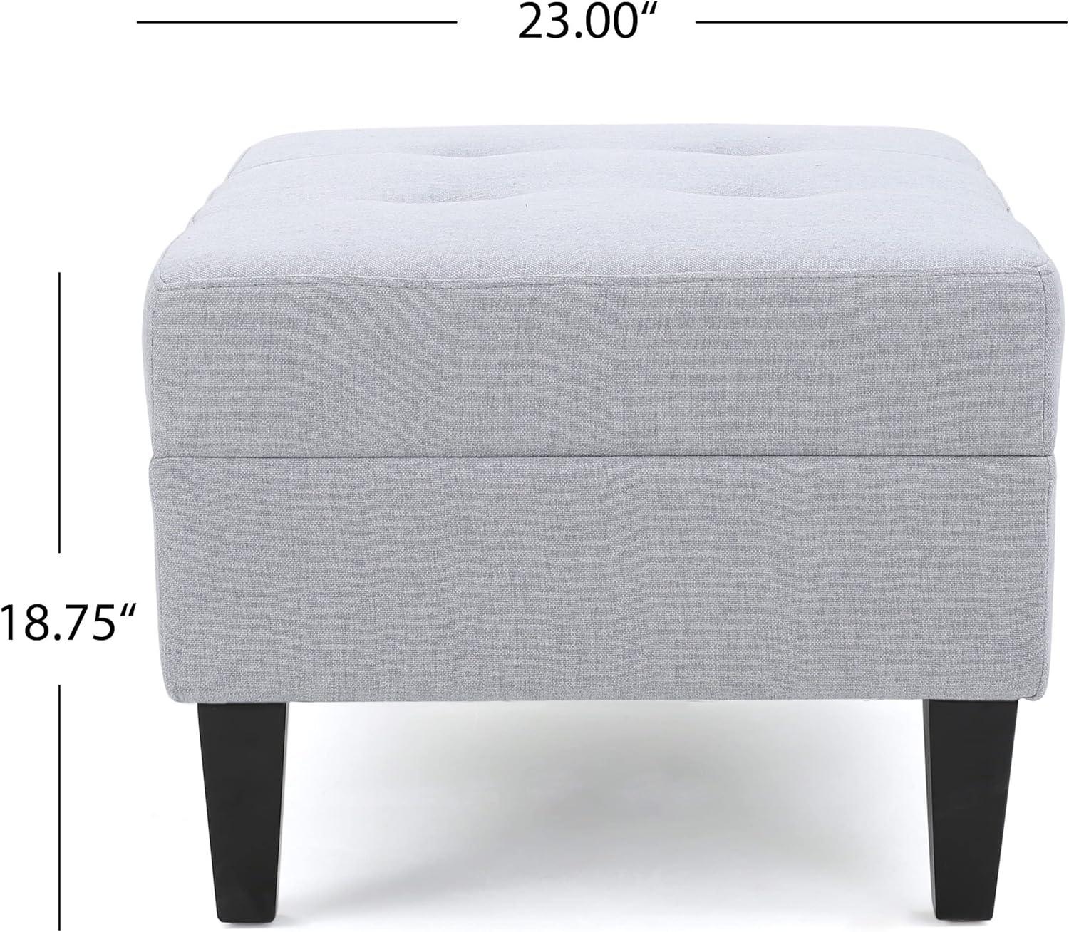 GDF Studio Bridger Mid-Century Ottoman, Light Grey
