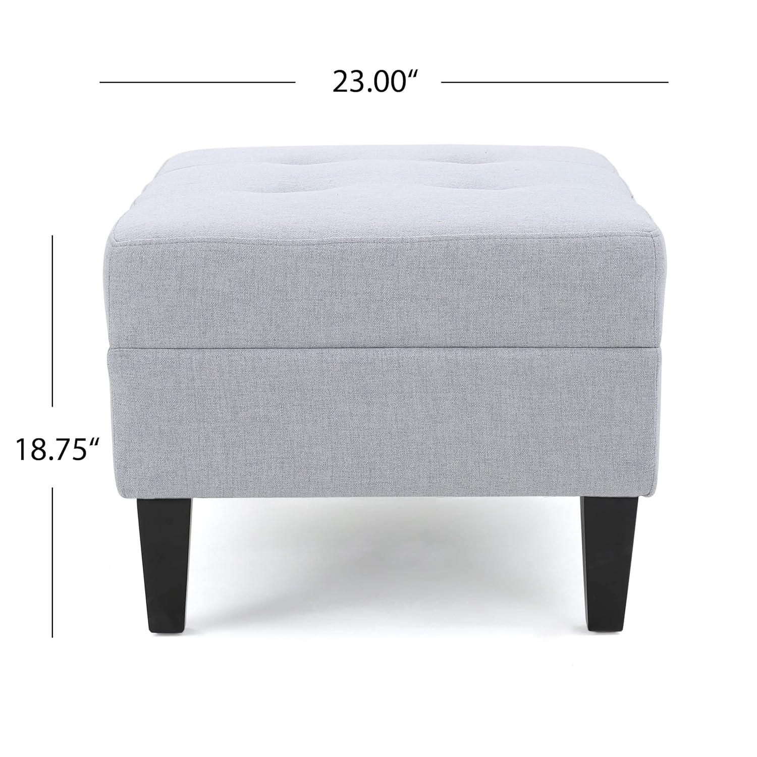 GDF Studio Bridger Mid-Century Ottoman, Light Grey