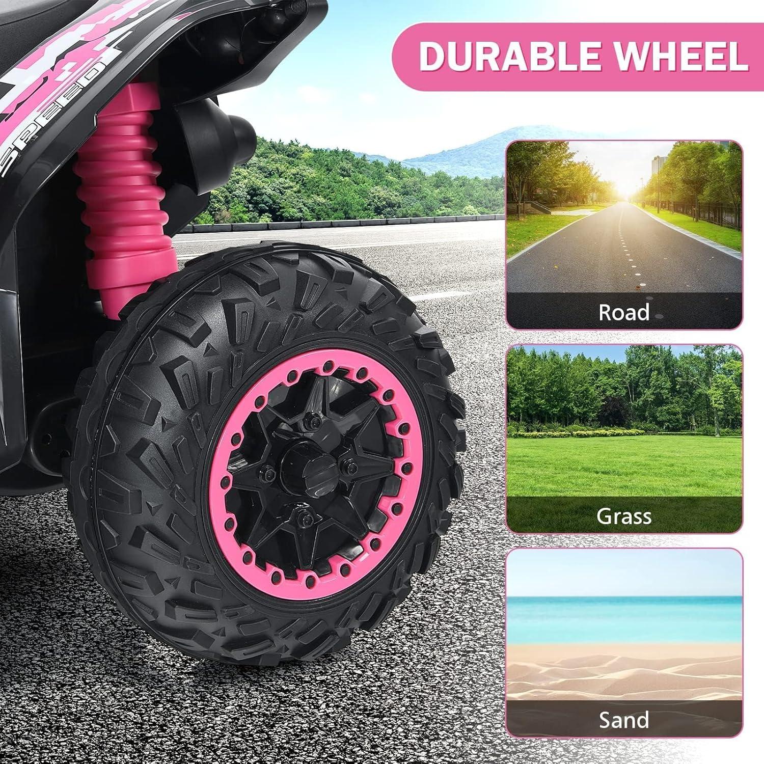 Infans 12V Battery Powered Kids Ride On ATV Electric 4-Wheeler Quad Car w/ MP3 & Light