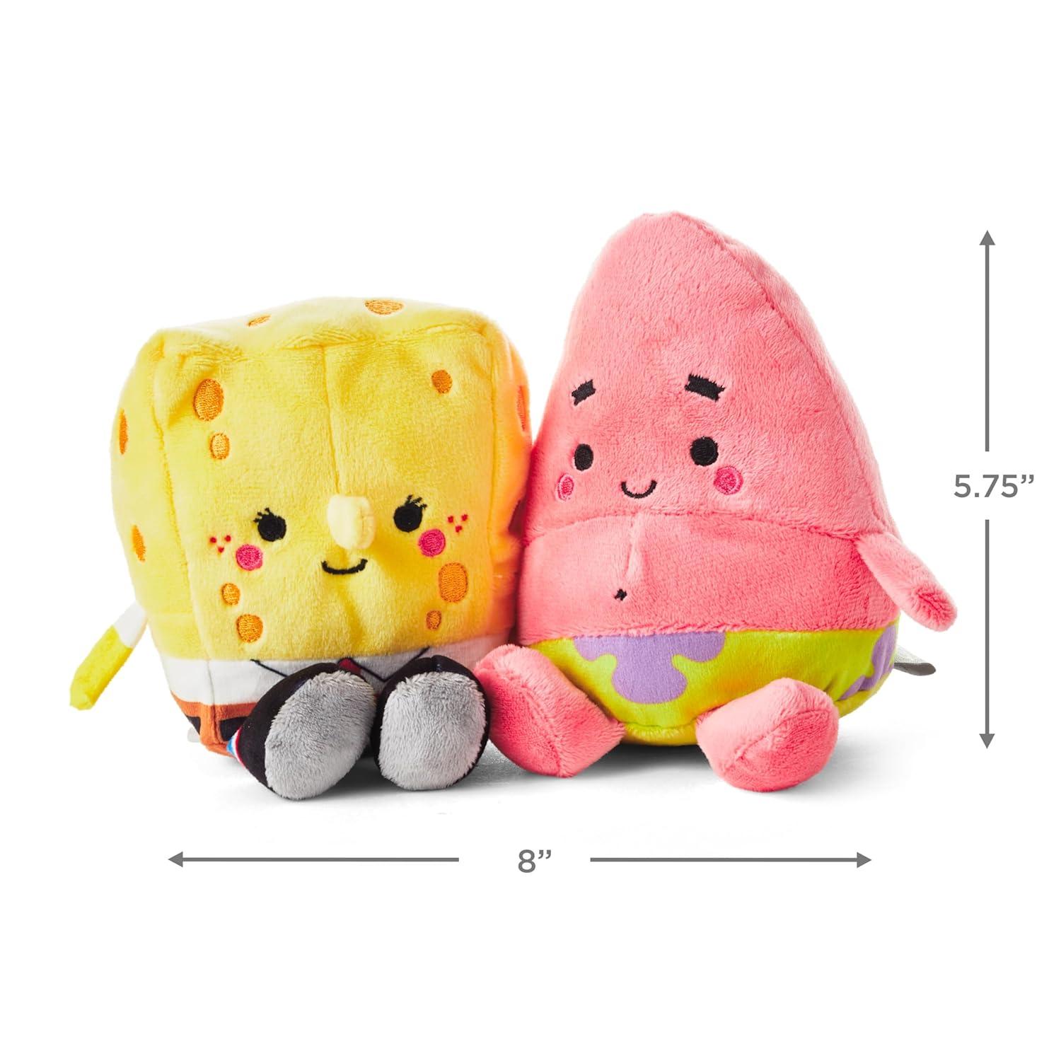 Hallmark Better Together Nickelodeon Magnetic Plush (Spongebob and Patrick) 5.75" Stuffed Toys, Easter Gifts for Kids