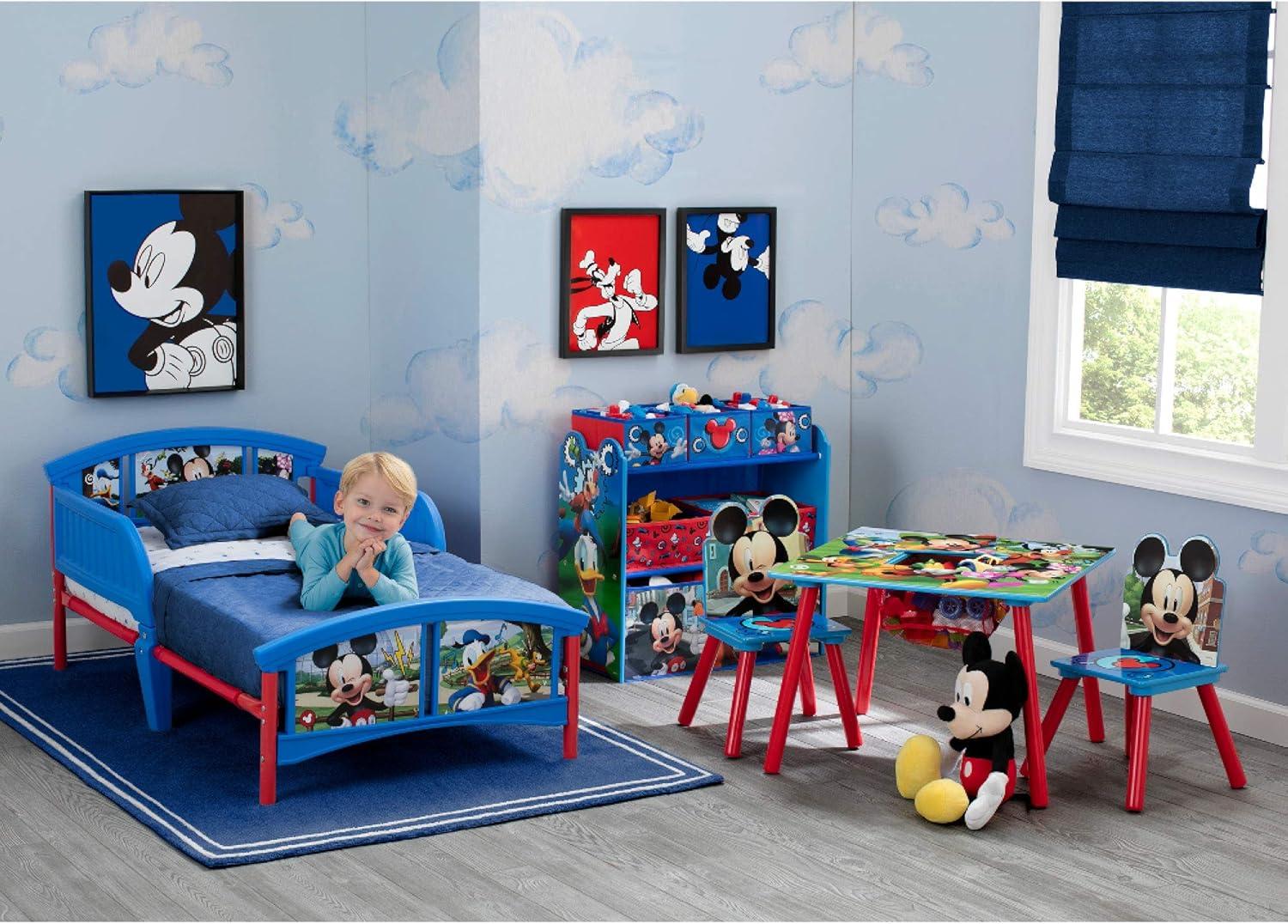 Disney Mickey Mouse 6-Bin Blue and Red Toy Organizer