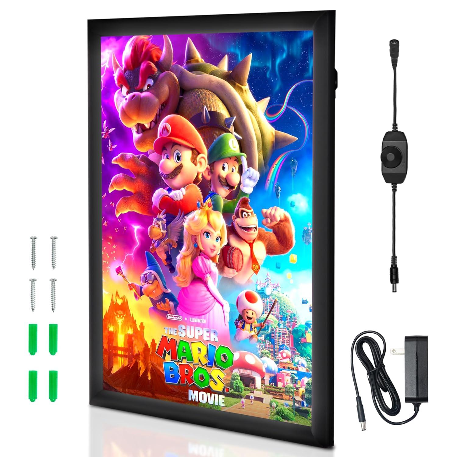 NexaFrame LED Poster Frame - 16x24 Light Box for Movie Posters - Dimmer Switch