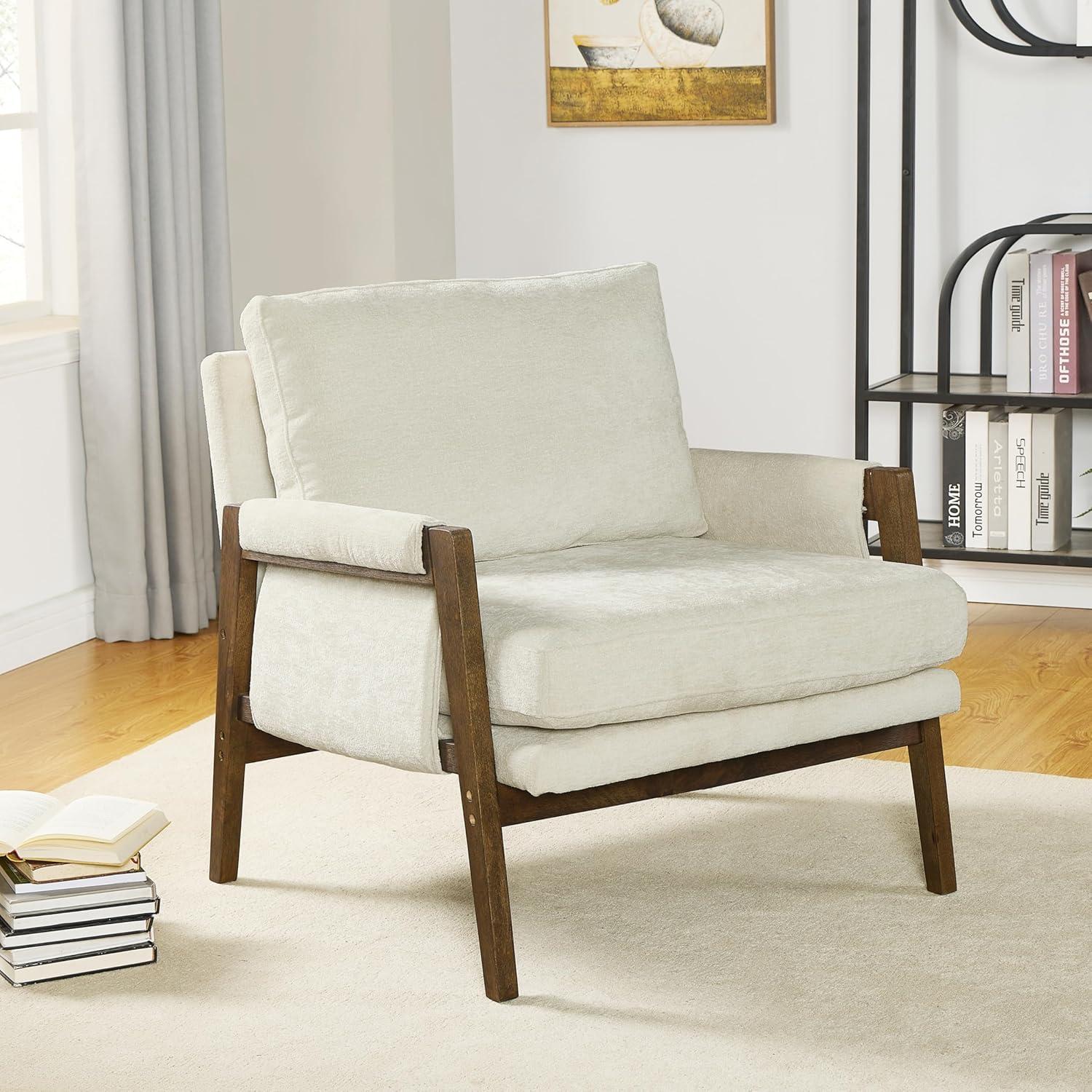 Roundhill Furniture Kelly Mid-Century Modern Velvet Accent Armchair