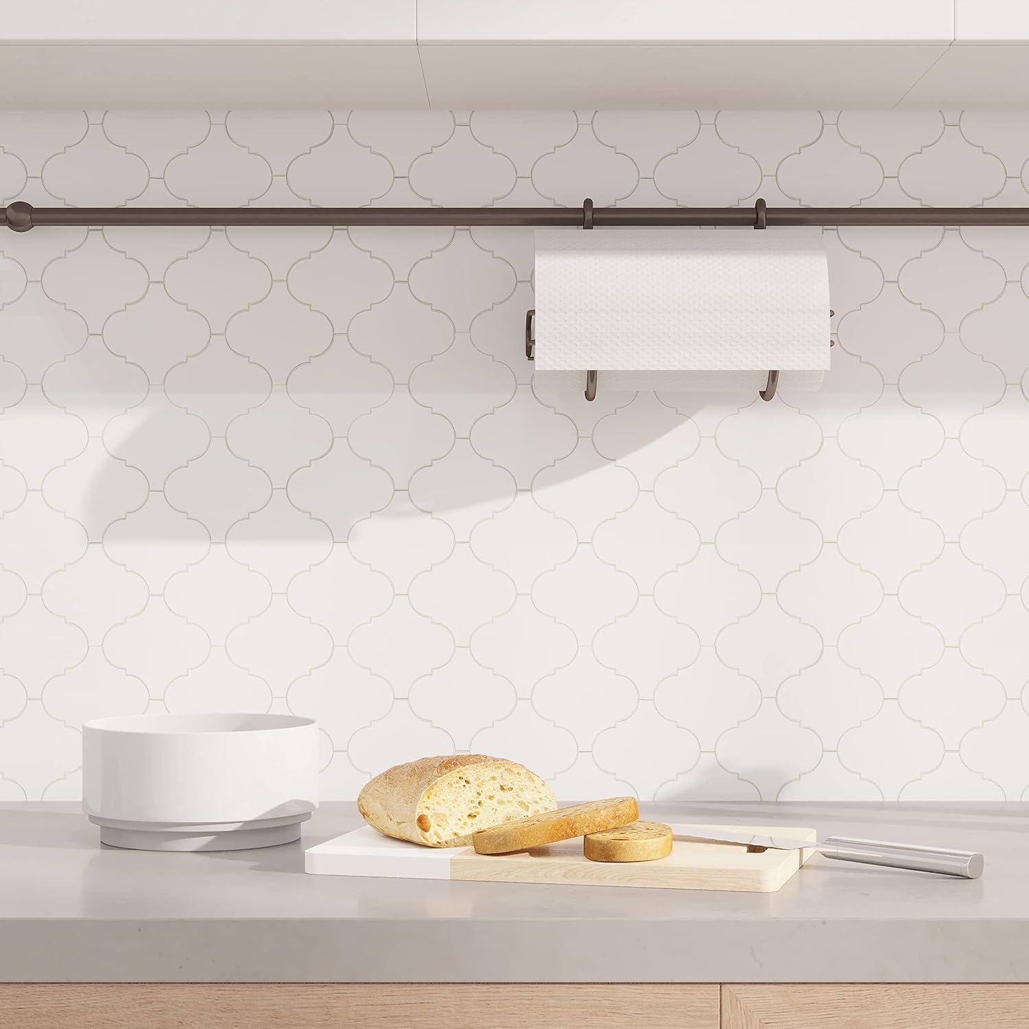 Zurich White 5'' x 5'' Marble Peel and Stick Wall Tile