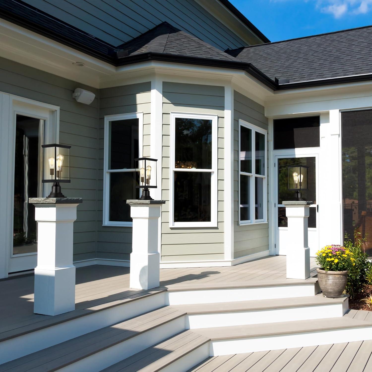 Design House 589200-BLK Mayfield Outdoor Post Top Light with Clear Glass Modern for Porch Entryway Patio, Black