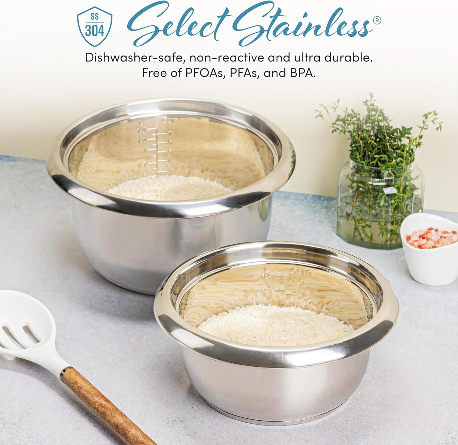 Aroma AROMA® Select Stainless® Pot Style Rice Cooker, Stainless Steel Inner Pot