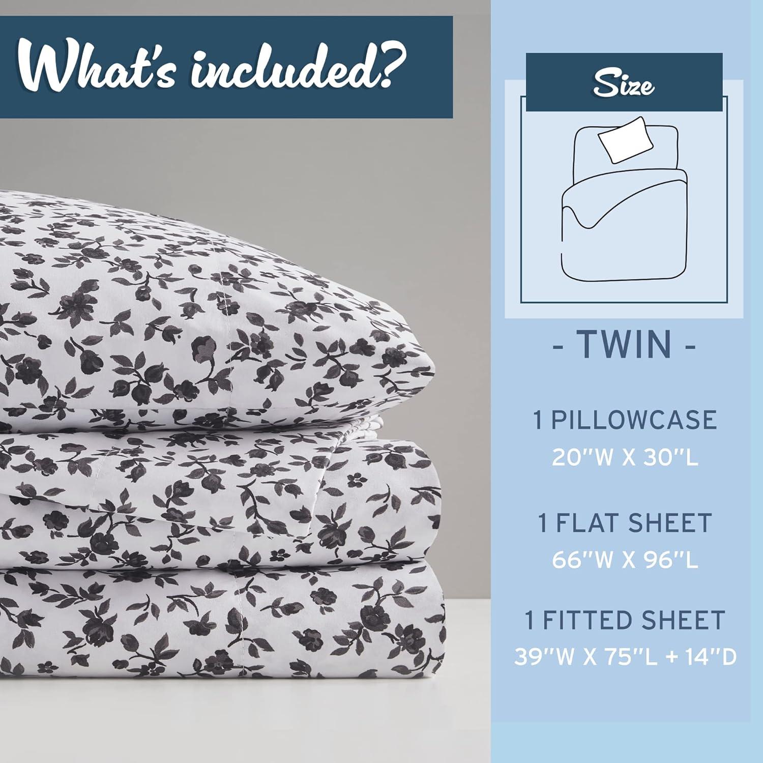 Madison Park Essentials 100% Cotton 200TC Printed Sheet Set