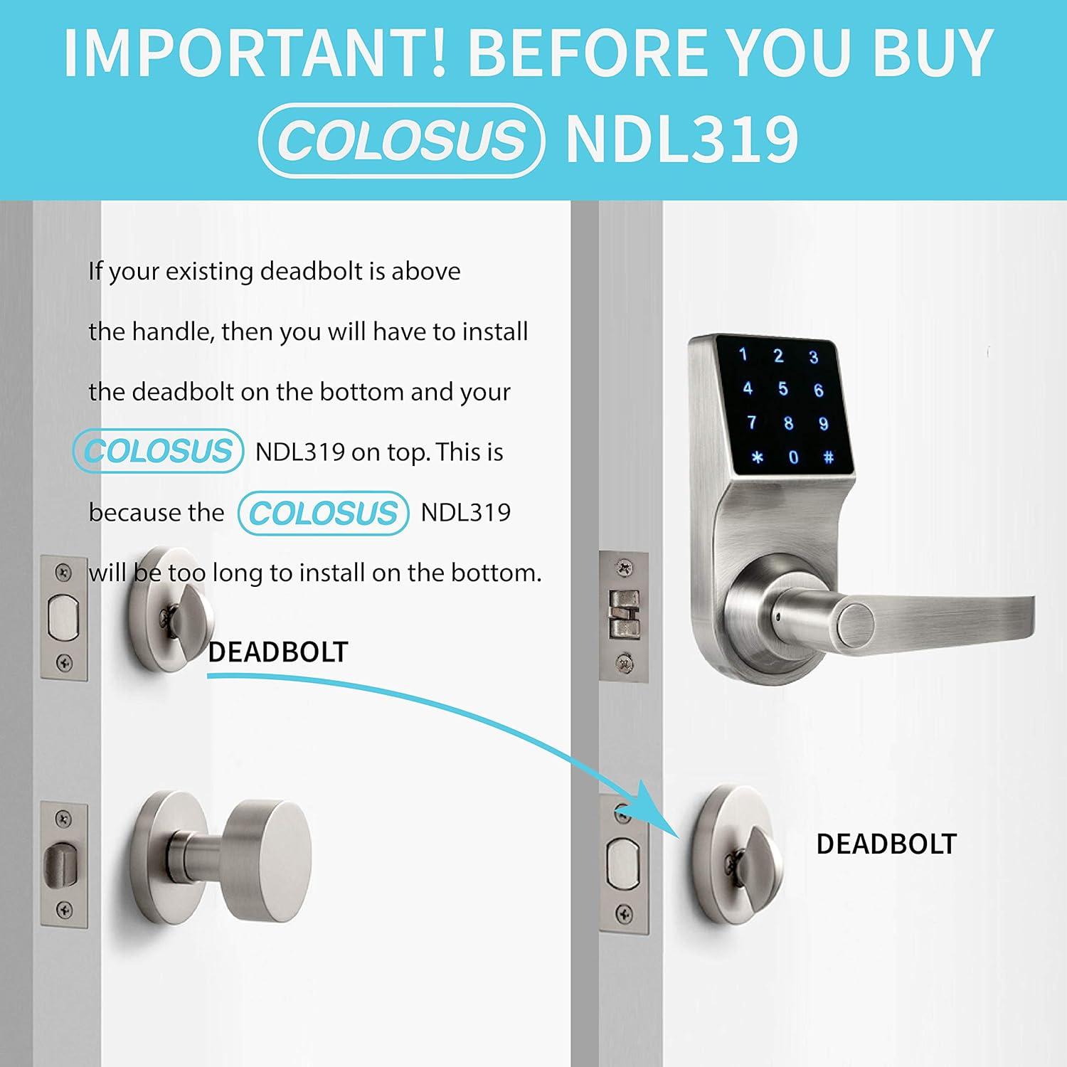 Smart door Lock Keyless Electronic Door Lock, Touchscreen with Key Fobs and Remote (Silver)