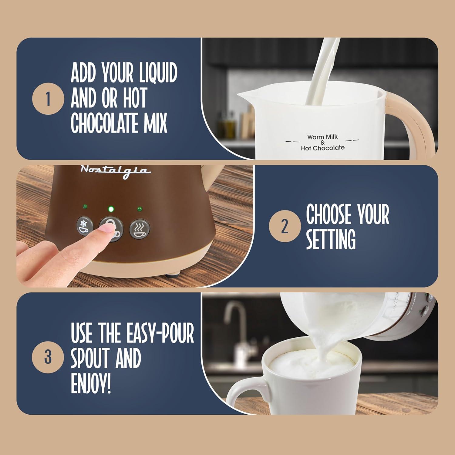 Nostalgia Nostalgia FHCM4BR Frother & Hot Chocolate Maker