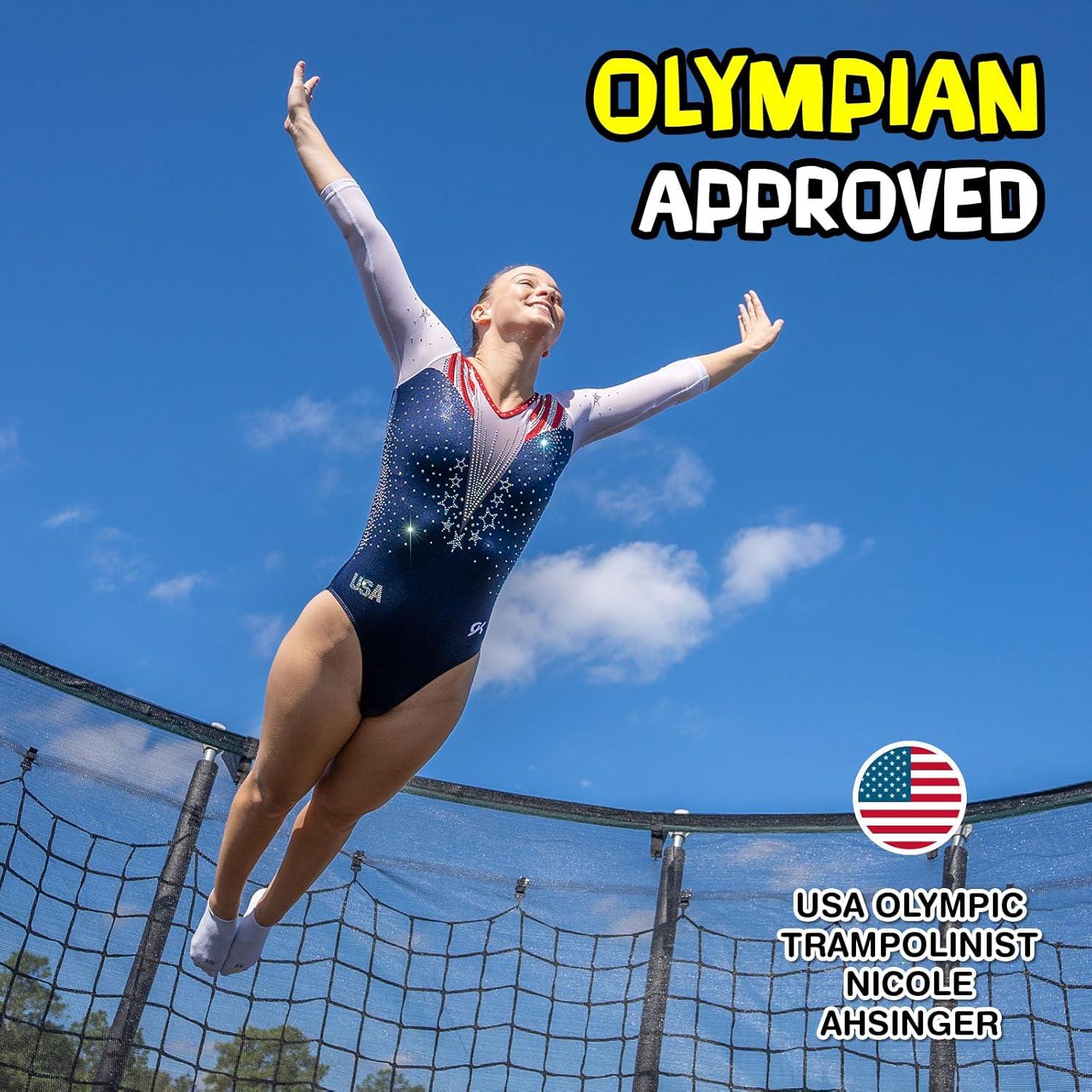 TruJump Sportspower TruJump 14' Round Trampoline with Safety Enclosure & with Lifetime Warranty on Jump Mat