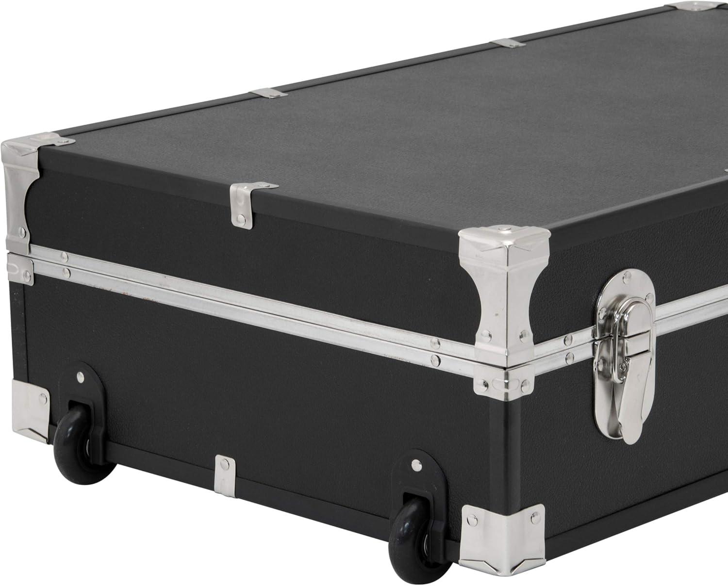 31 in. Under the Bed Trunk with Wheels & Lock, Black