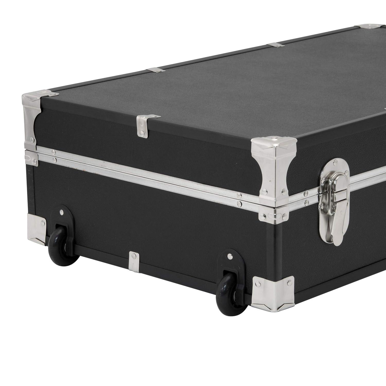 31 in. Under the Bed Trunk with Wheels & Lock, Black