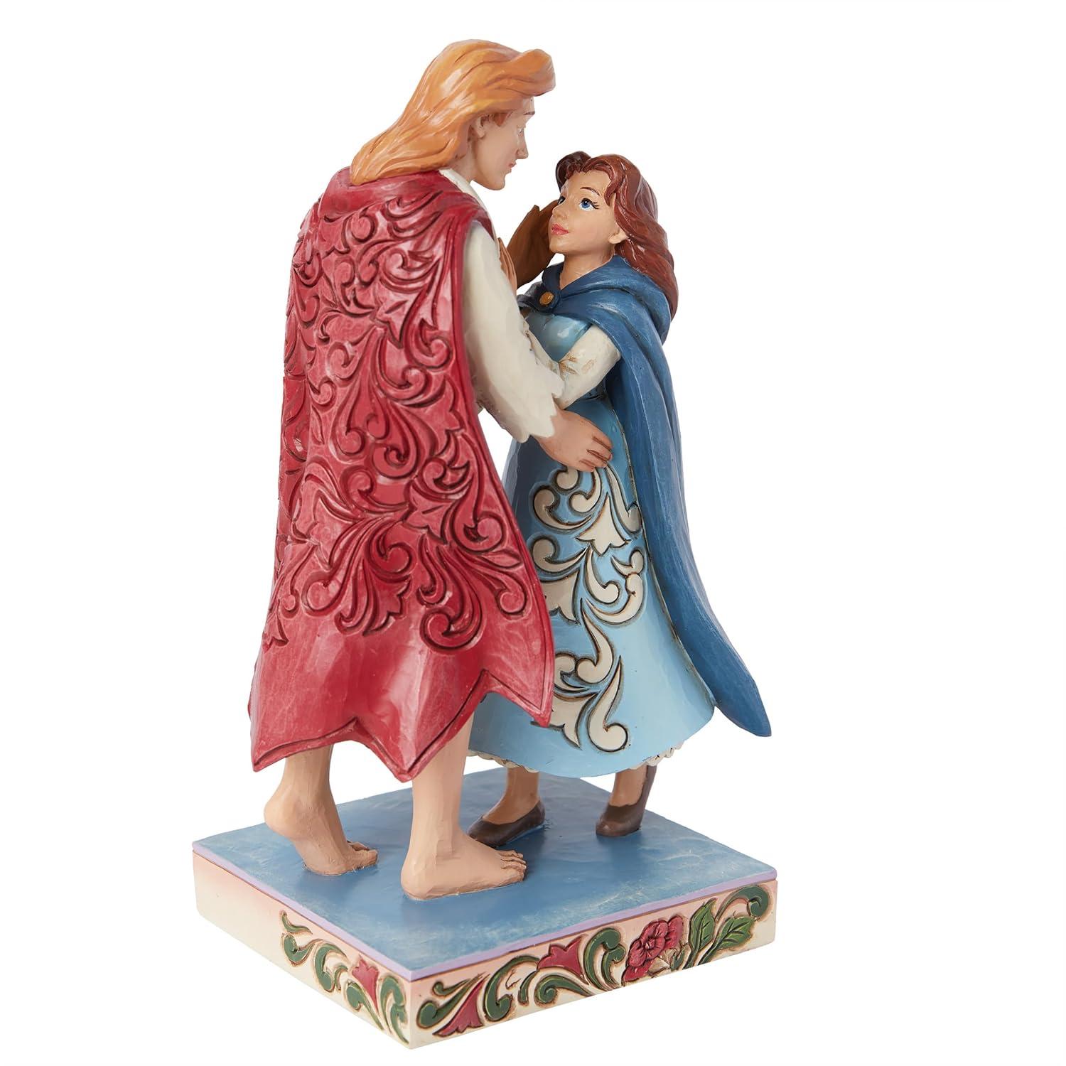 Hand-Painted Resin Belle and Prince Figurine, 7.87 Inch