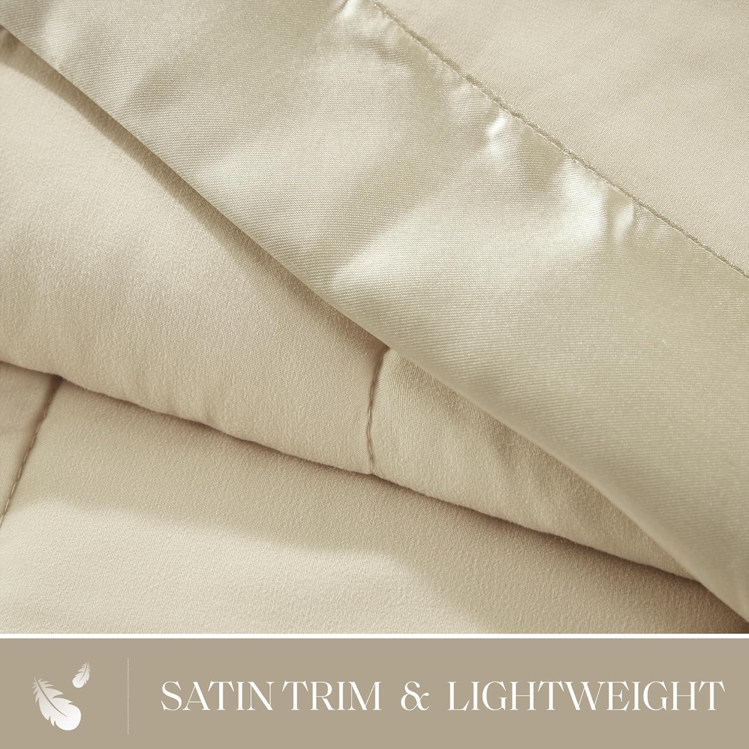 Lightweight Down Alternative Blanket with Satin Trim