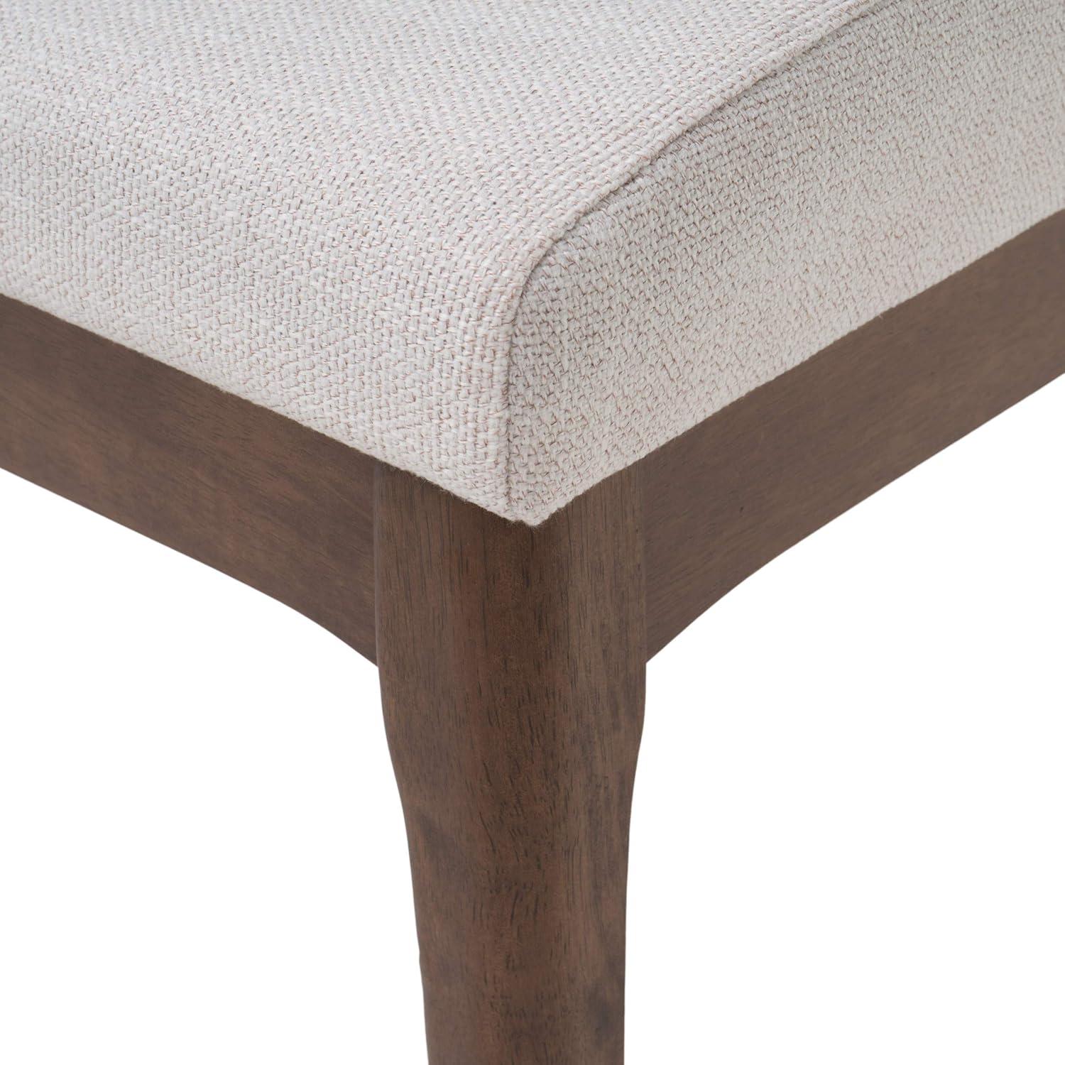 Christopher Knight Home Orrin 7 Pieces Mid Century Modern Upholstered Wood Dining Set, Light Beige/Walnut