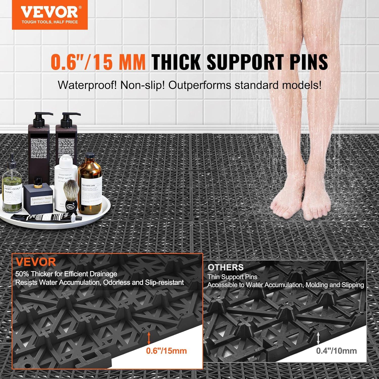 VEVOR 12'' W x 12'' L Garage Flooring Drain Tiles